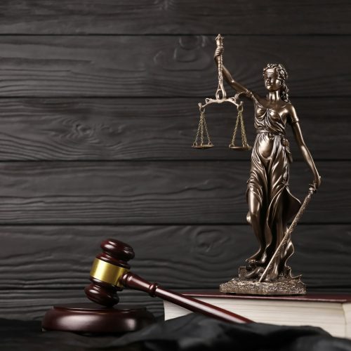 The Statue of Justice - lady justice or justitia the Roman goddess of Justice